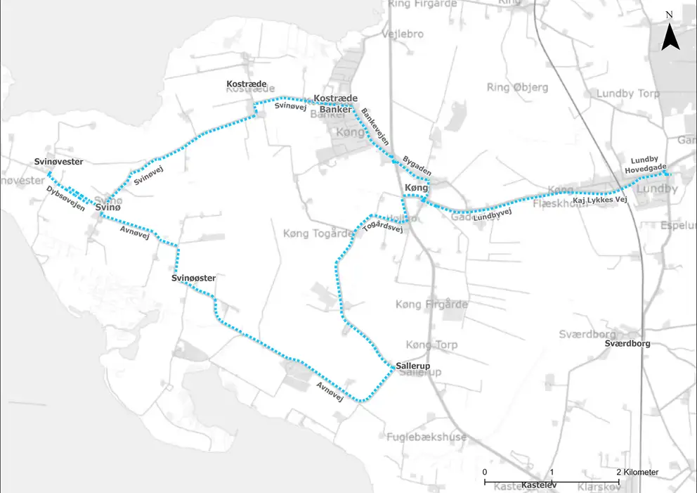 Kort for skolebusrute 4