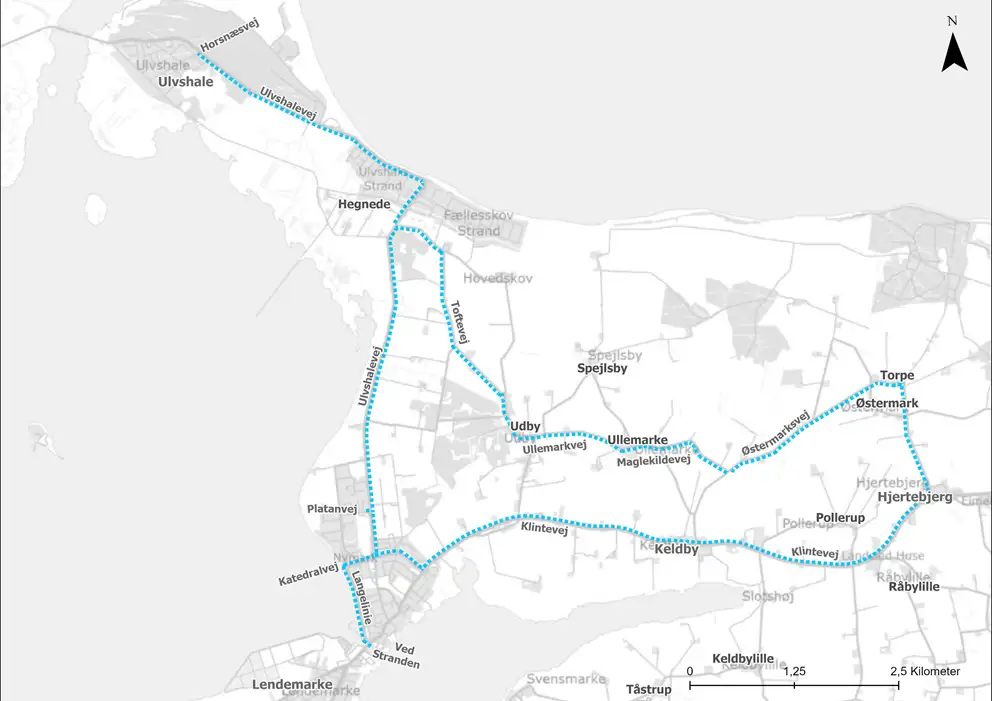 Kort for skolebusrute 11